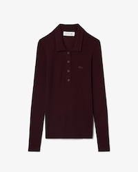 Women's Wool Jersey Polo Collar Sweater