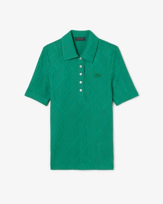 Women's Runway Slim Fit Monogram Jacquard Polo