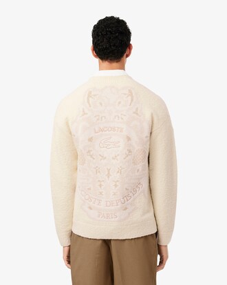 Cardigan laine m&eacute;lang&eacute;e avec blason