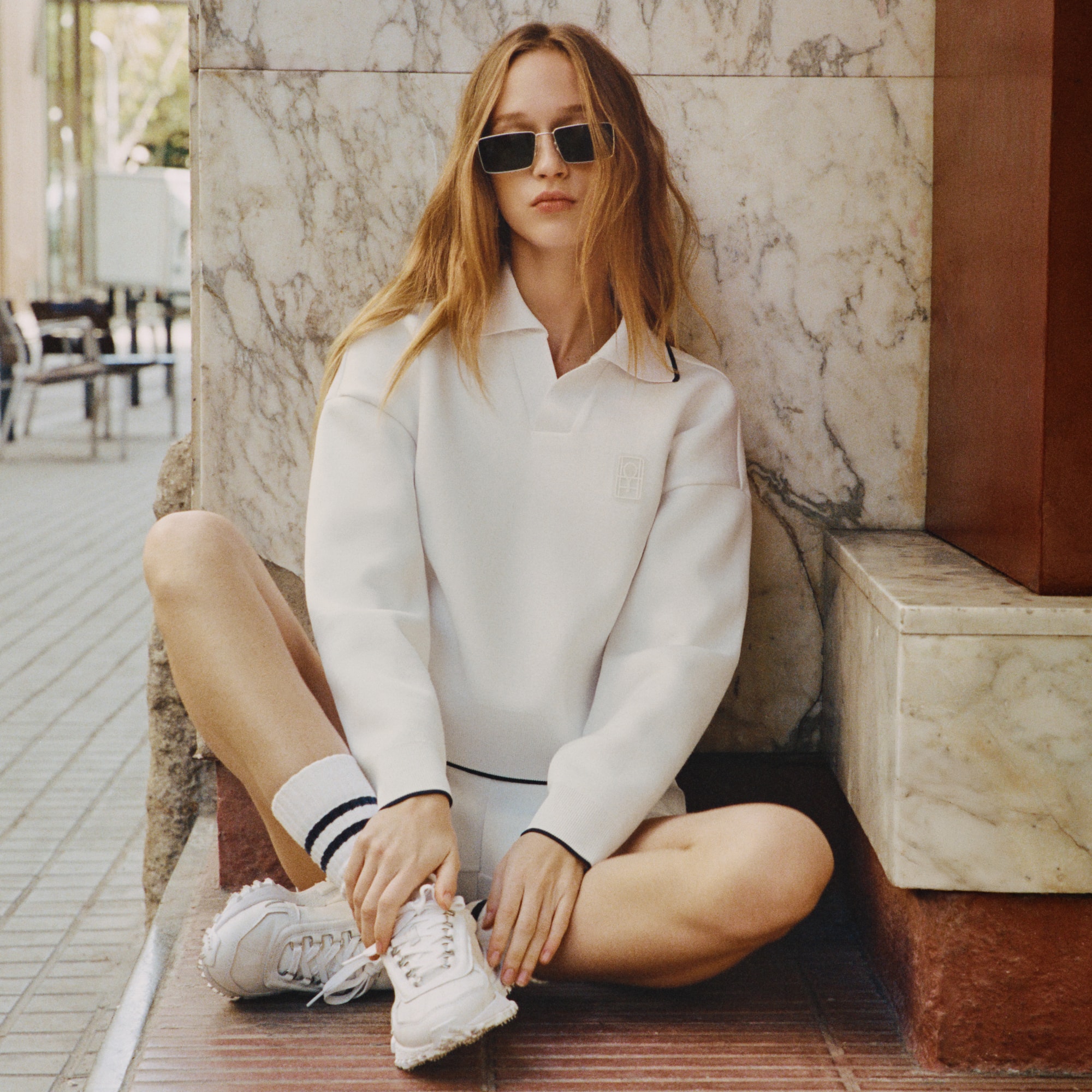 Tennis Heritage Polo Collar Sweatshirt - Sweaters & Sweatshirts