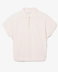 Relaxed Fit Scallop Trim Fluid Piqu&eacute; Polo Shirt