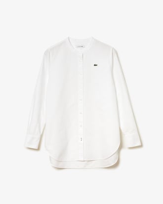 Chemise regular fit &agrave; col mao en coton Oxford uni