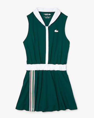 Vestido de tenis transpirable de pata de gallo Lacoste SPORT para mujer