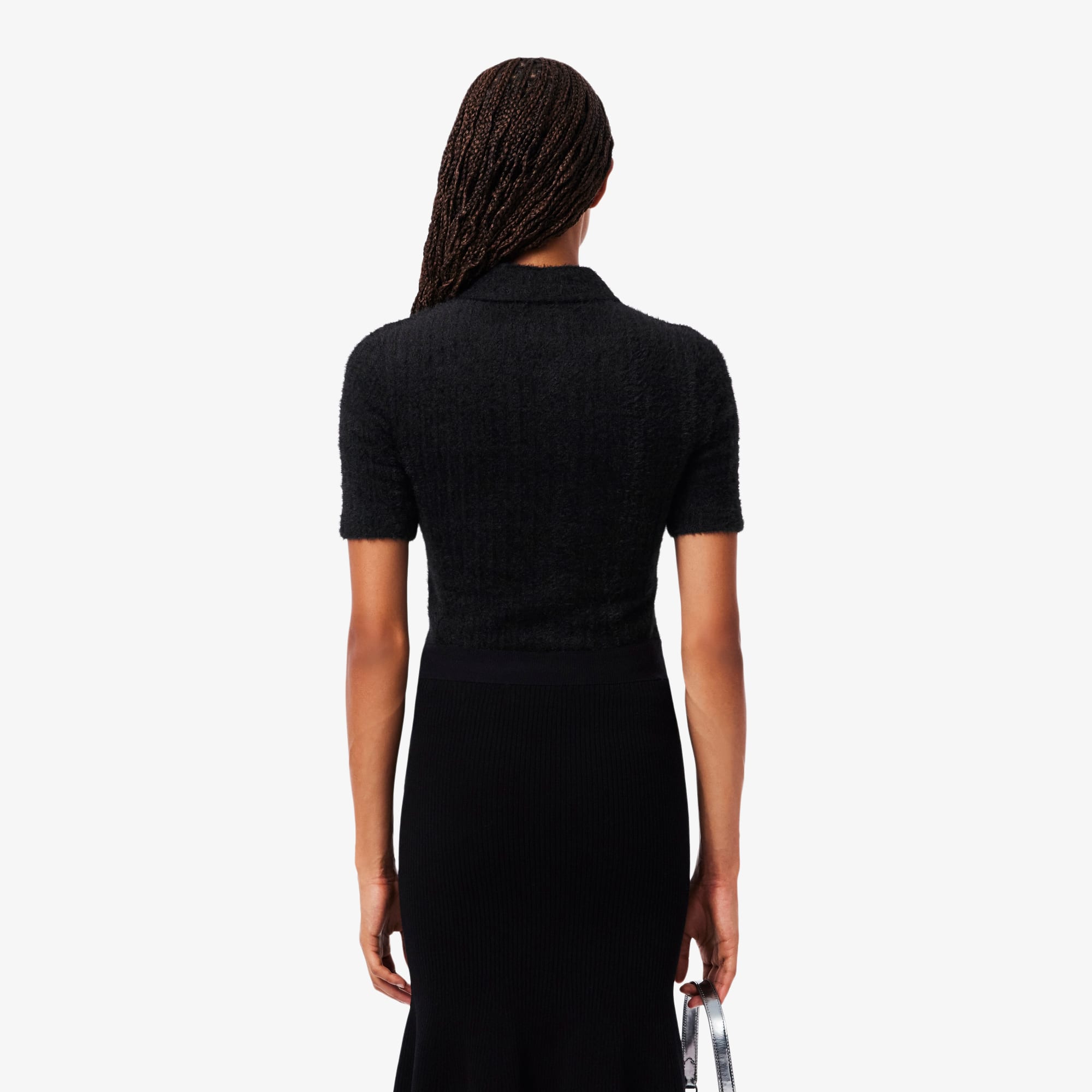 Women's Slim Fit Fuzzy Rib Knit Polo