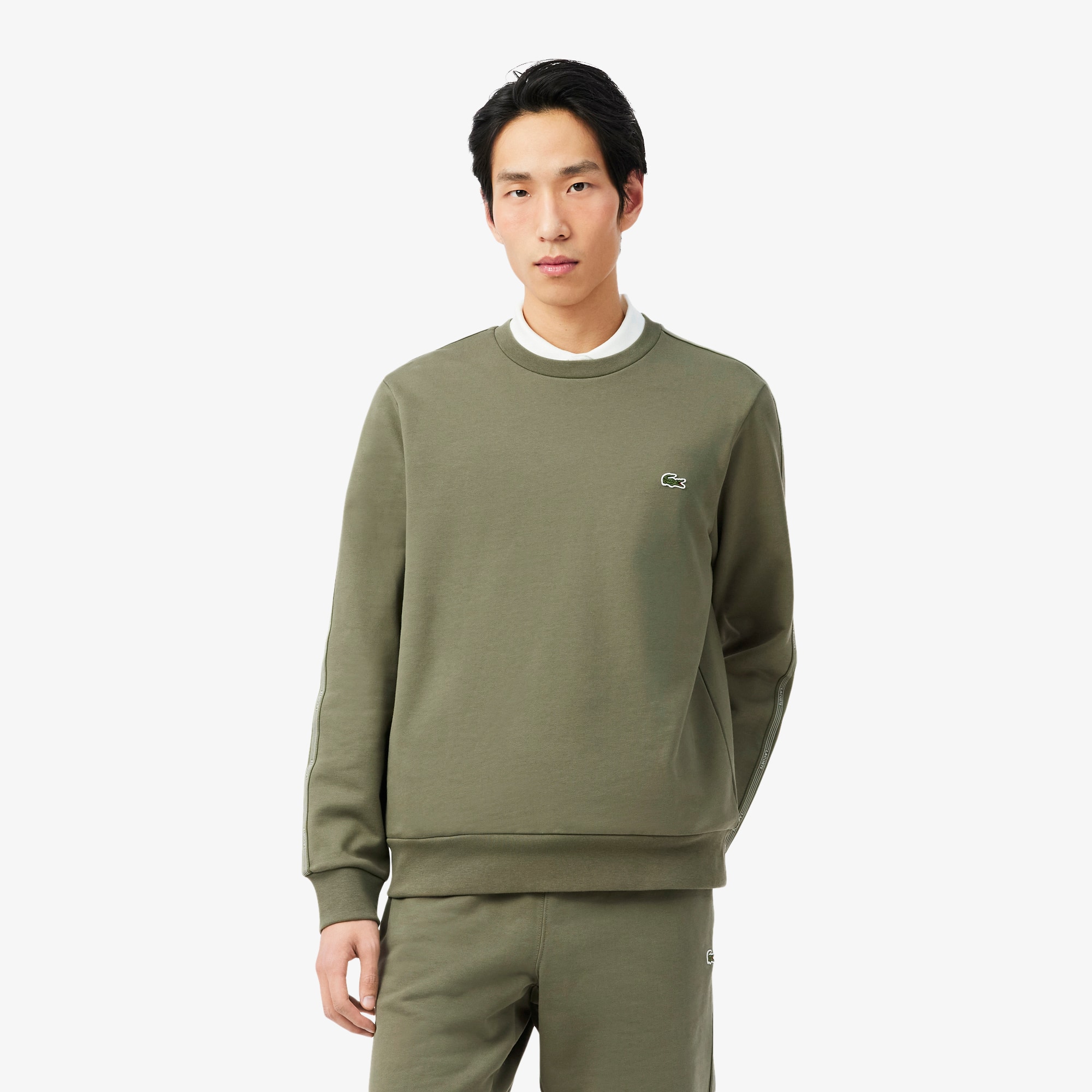 Lacoste Stripe Band Fleece Sweatshirt