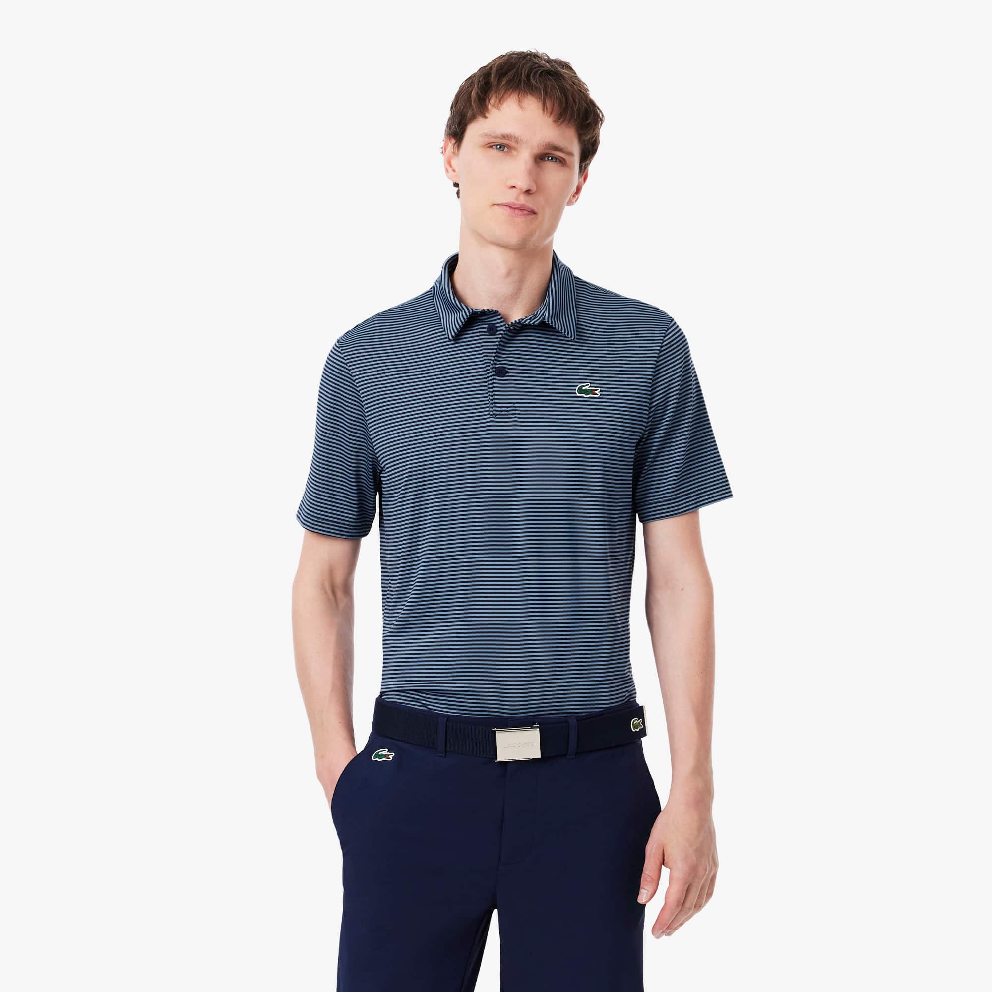 Ultra Dry Striped Golf Polo Shirt