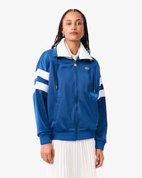 Women's Oversized Pointelle Stripe Satin Sweatshirt