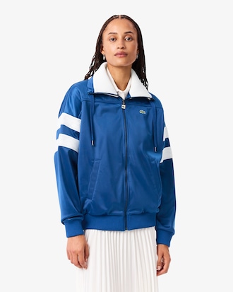 Women's Oversized Pointelle Stripe Satin Sweatshirt
