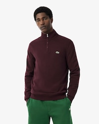 Men's Zip-Up High-Neck Cotton Sweater