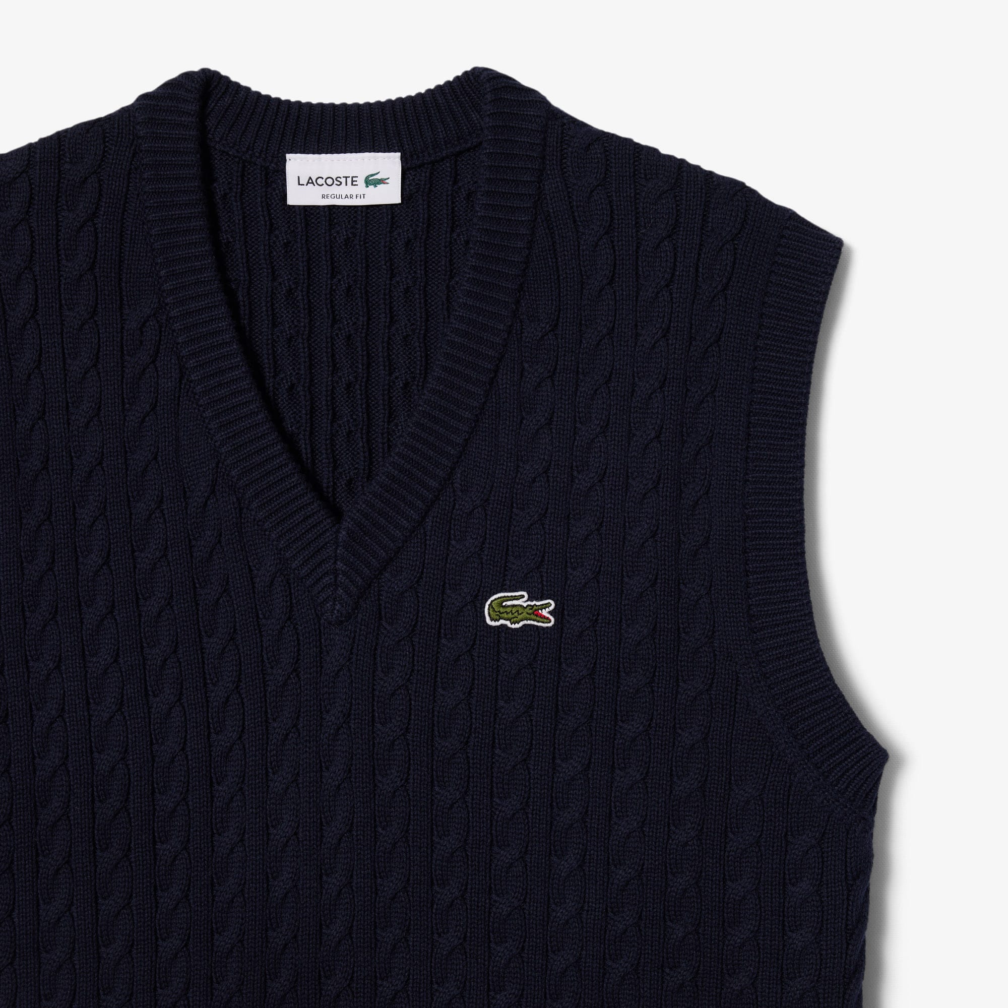 Men's Cable Knit Cotton Sweater Vest - Sweaters & Sweatshirts