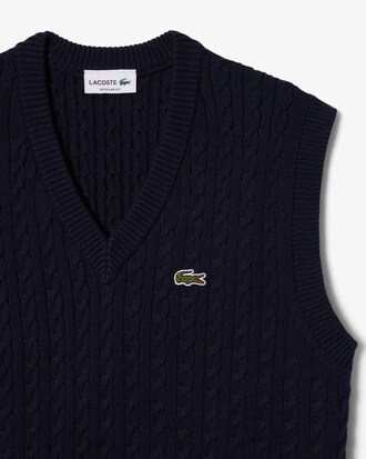 Chaleco tipo jersey de algod&oacute;n con punto de ochos