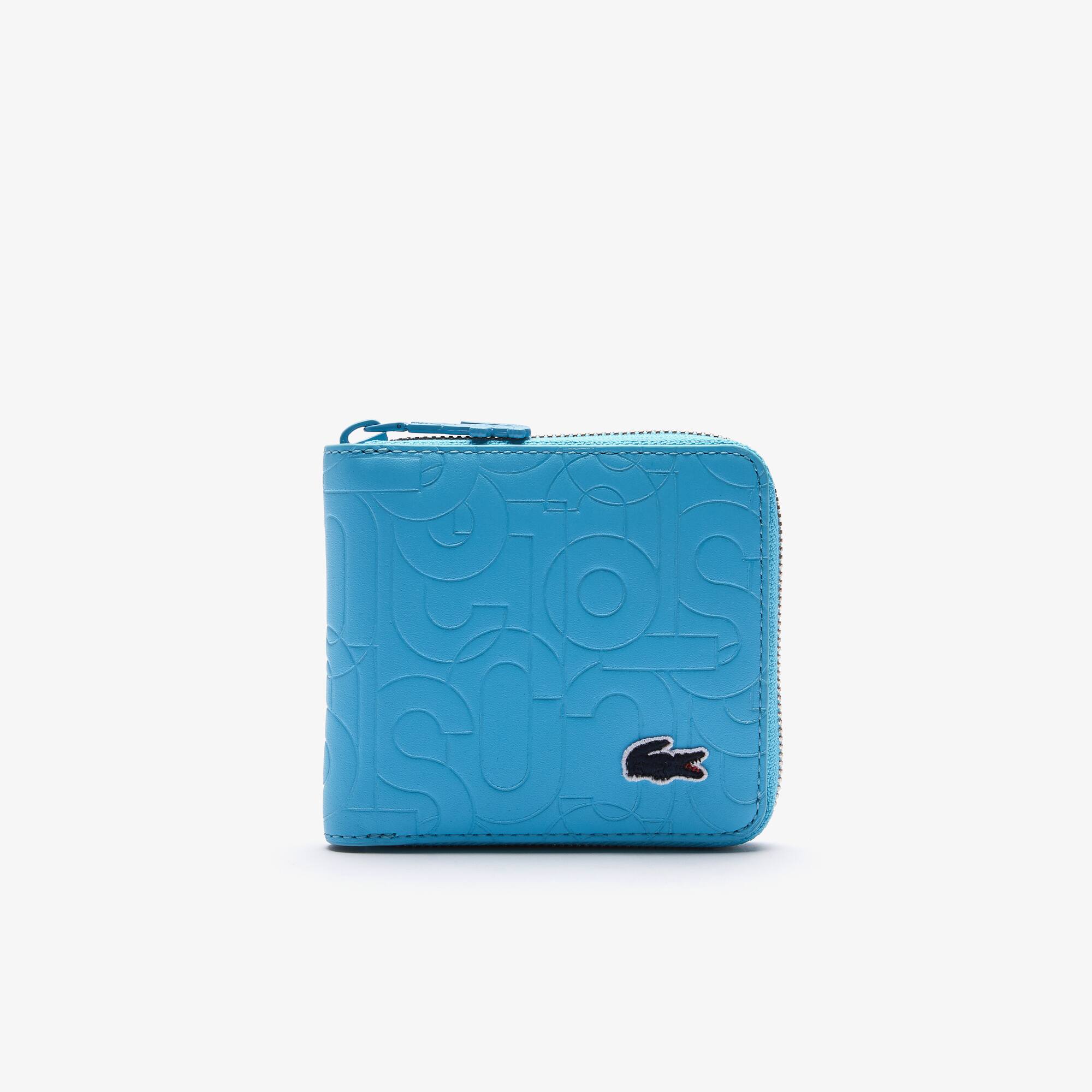 Women’s Lacoste Embossed Leather Zip Wallet Women's Wallets & Small