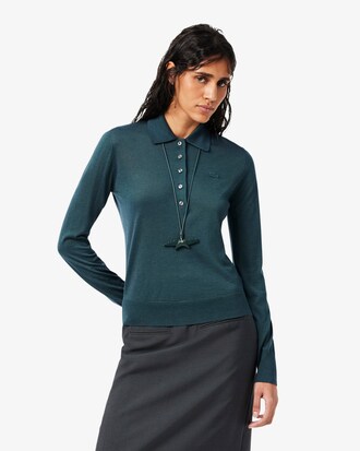 Runway Polo Collar Merino Wool Sweater
