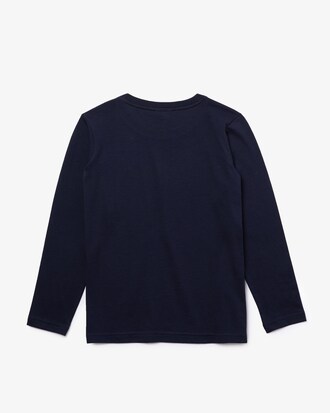 T-shirt enfant col rond à manches longues en jersey uni