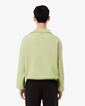 Loose Fit Zipped Neck Piqu&eacute; Sweatshirt