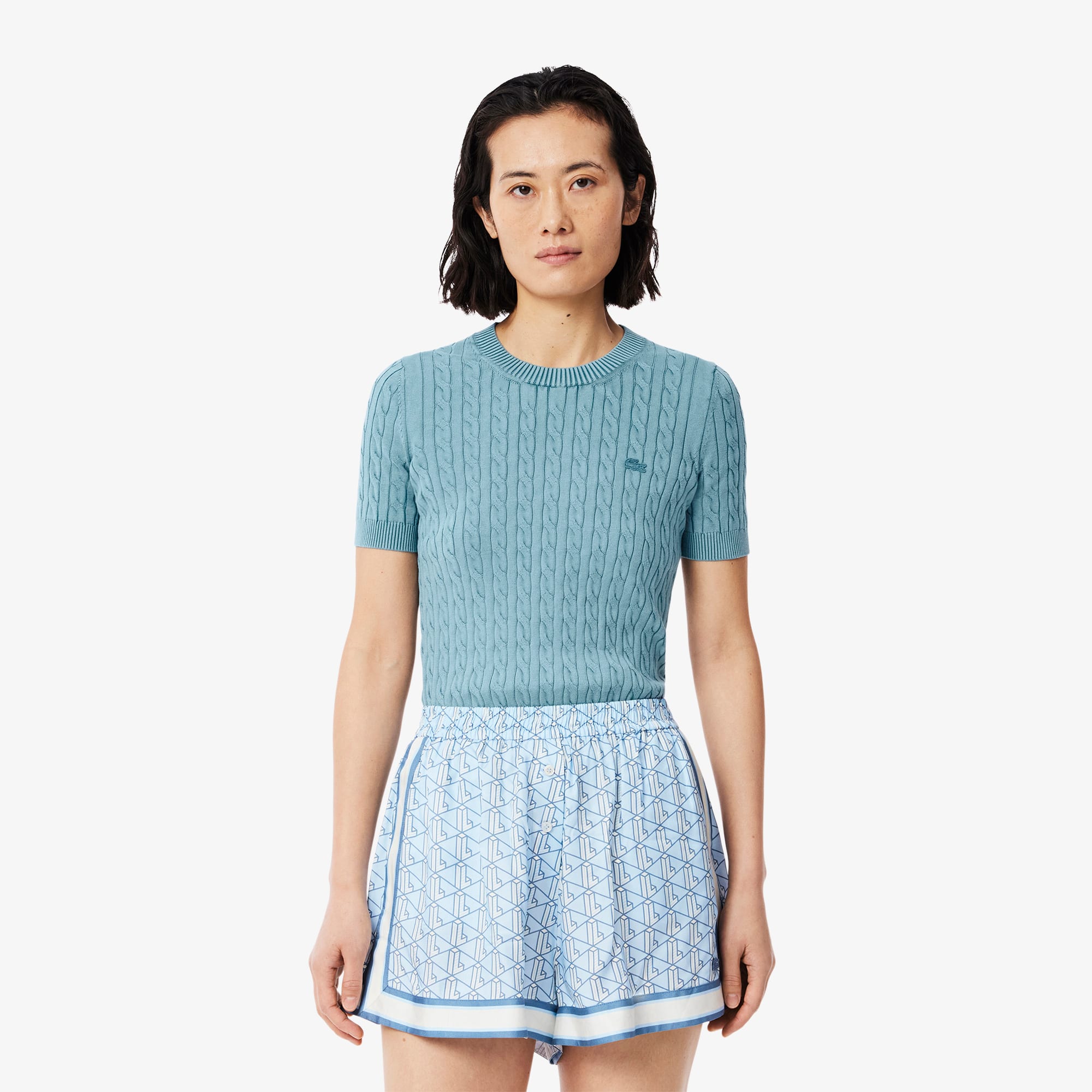 Women's Wash Effect Cable Knit Sweater - Sweaters & Sweatshirts Women's Wash Effect Cable Knit Sweater - Sweaters & Sweatshirts