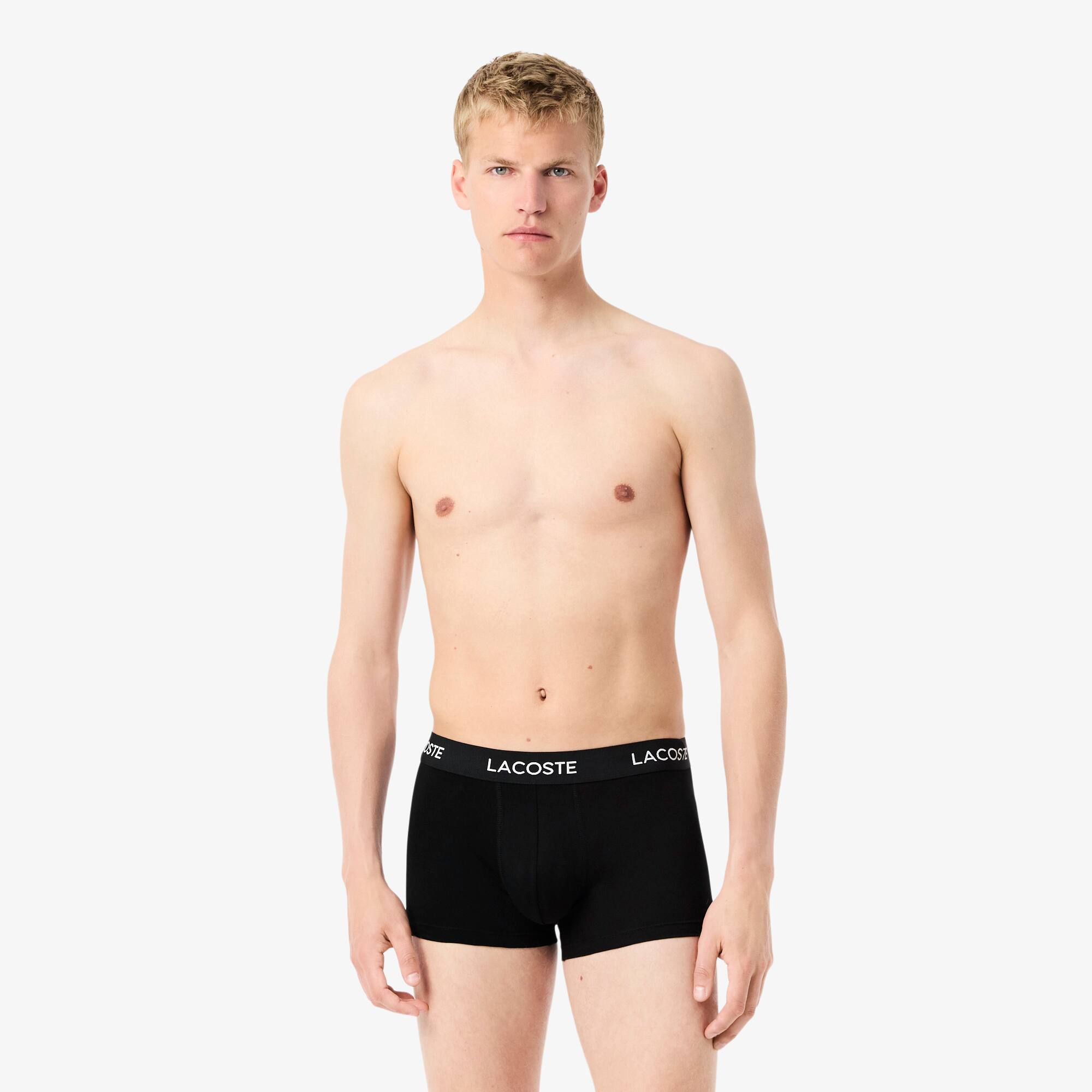 Lacoste Men's Cotton Jersey Trunks 5-pack In Black
