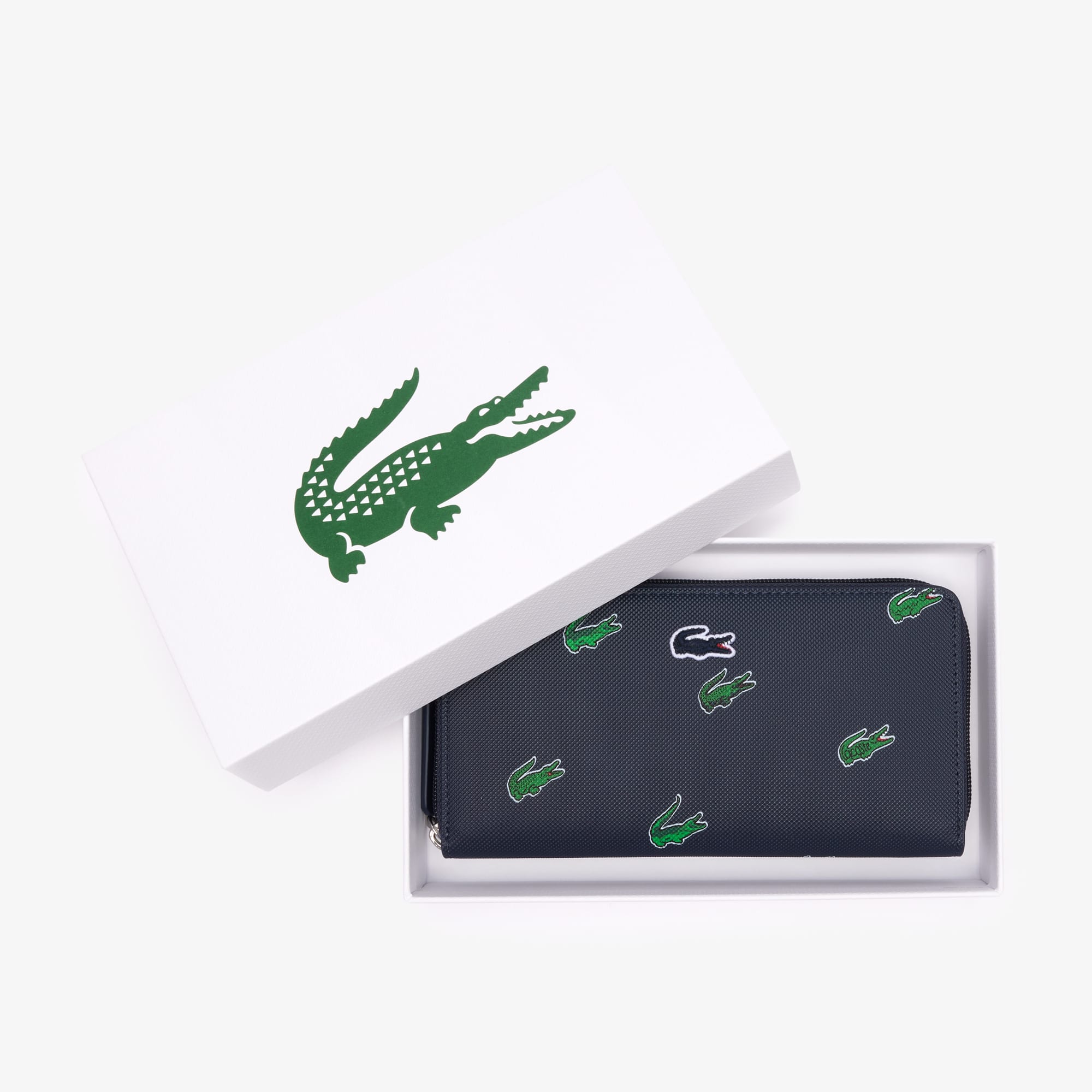 Women's Zipped Croc Print Wallet - Wallets & Small Leather