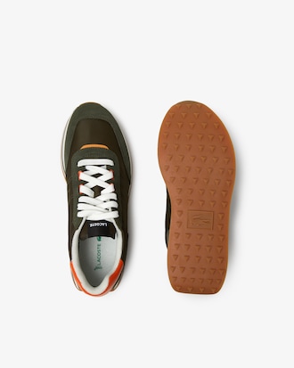 Men's L-Spin Leather Color Contrast Sneakers