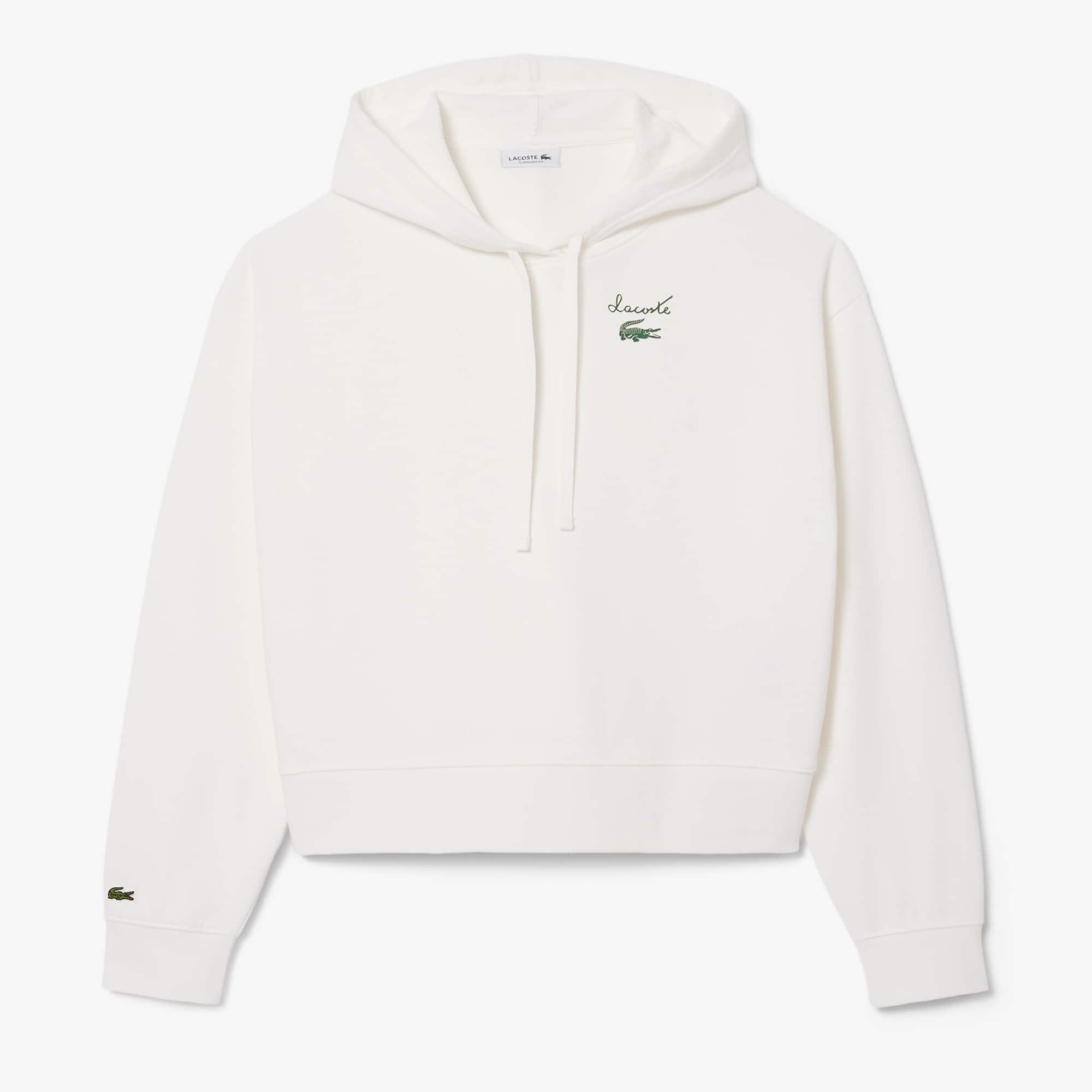 Tシャツ・カットソー LACOSTE Women Hoodies SH2741 70V White Women's Fleece Logo Hoodie - Sweaters & Sweatshirts - New In