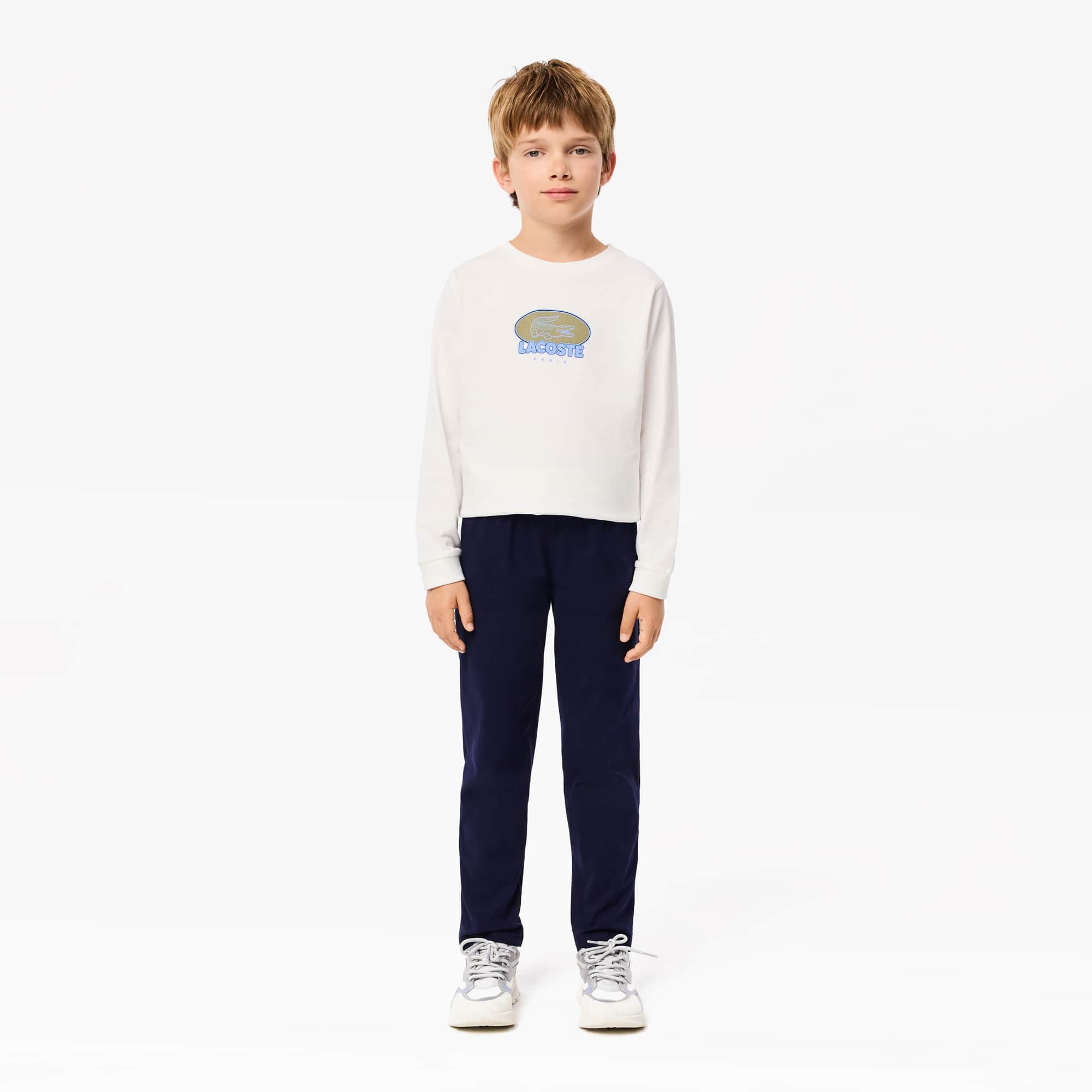 Lacoste Pantalones De Algodón Elástico Para Niños Azul