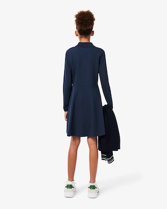 Long-Sleeved Stretch Piqu&eacute; Dress