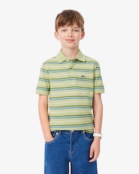 Boys' Contrast Stripe Petit Piqu&eacute; Polo