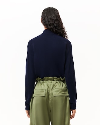 Women's Relaxed Fit Wool High-Neck Sweater