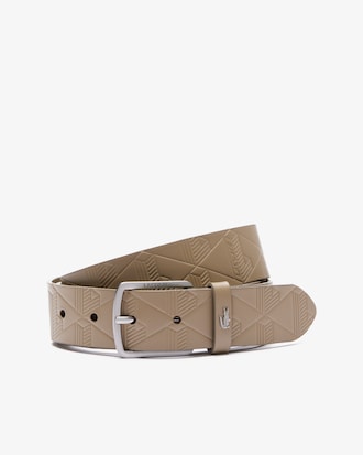 Cinturón de piel con monograma para hombre