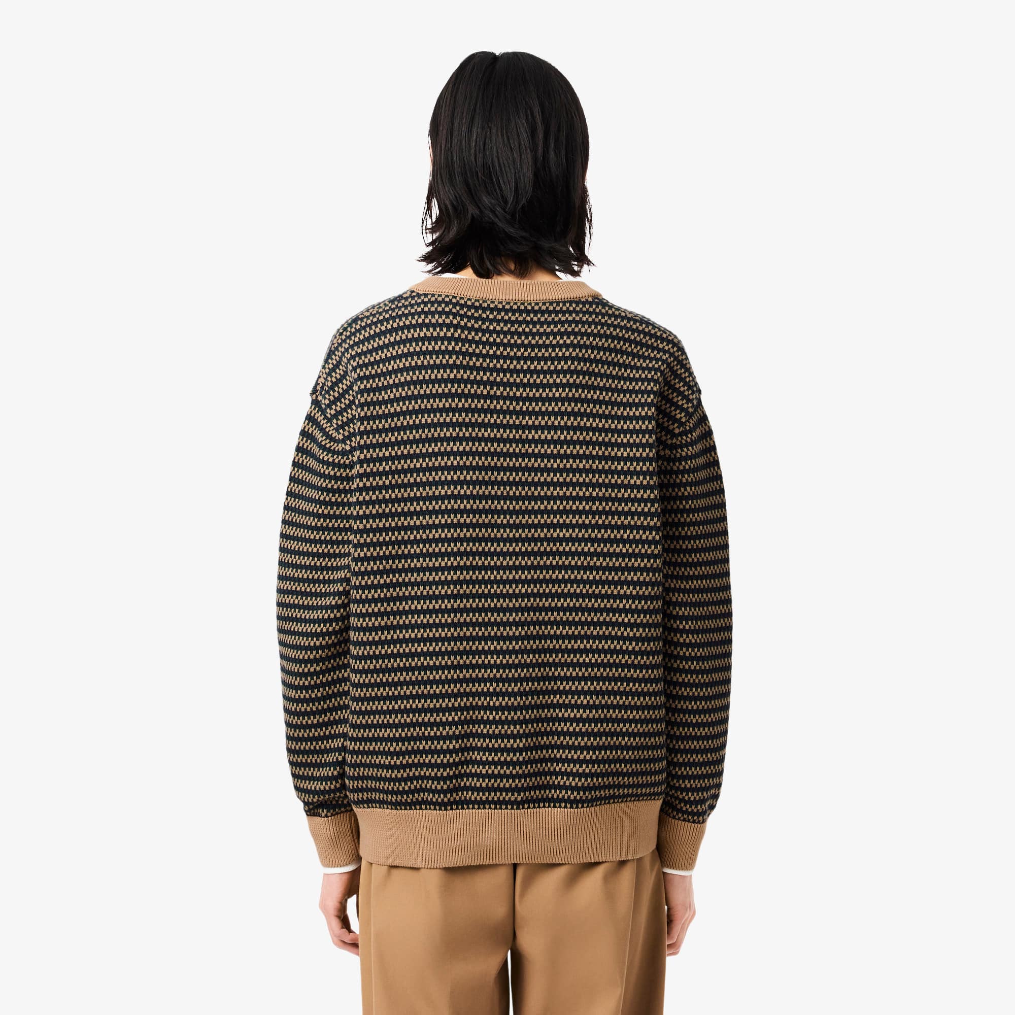 Relaxed Fit Striped Cotton Cardigan