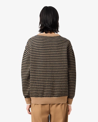 Relaxed Fit Striped Cotton Cardigan