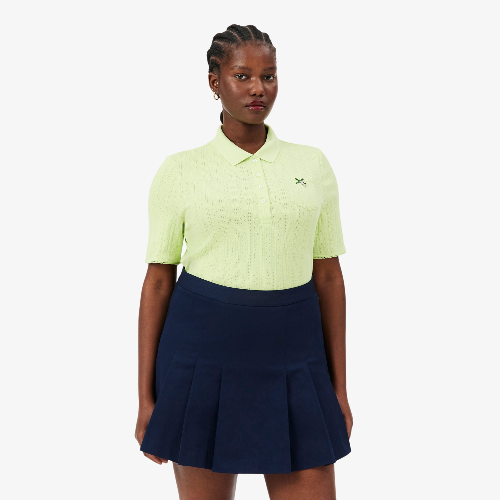 Women's Slim Fit Pointelle Branded L.12.D Polo