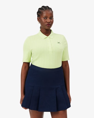 Women's Slim Fit Pointelle Branded L.12.D Polo