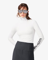 Runway High Neck Printed Stretch T-shirt