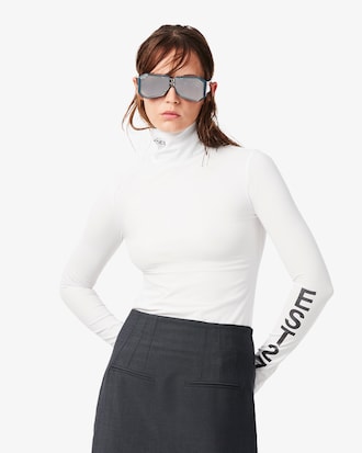 Runway High Neck Printed Stretch T-shirt