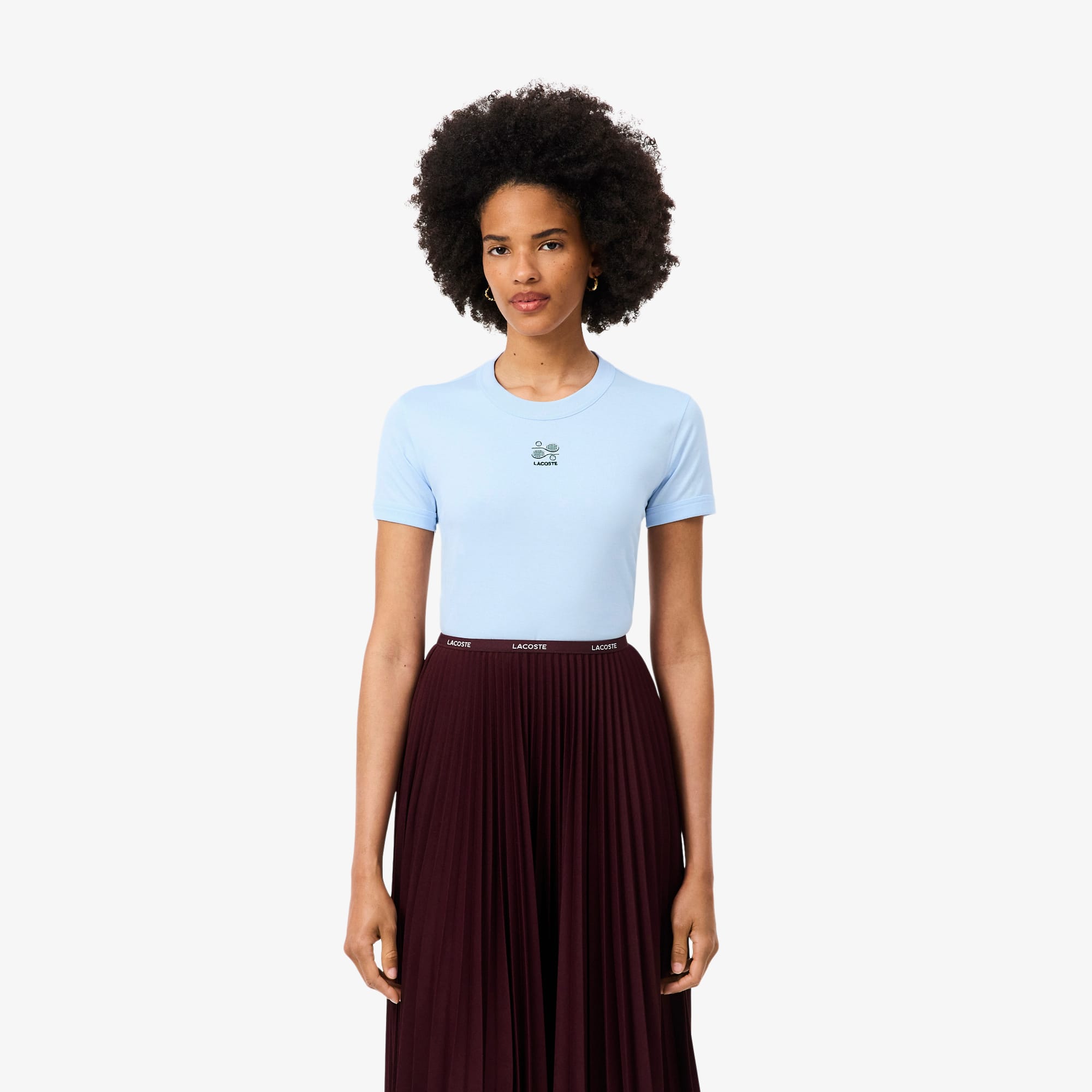 Lacoste Embroidery Accent Jersey T-shirt - Xxs (32) In Blue