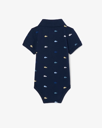 Pa&ntilde;alero de piqu&eacute; con estampado de cocodrilo para beb&eacute;