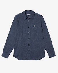 Camisa slim fit de cambray de algod&oacute;n