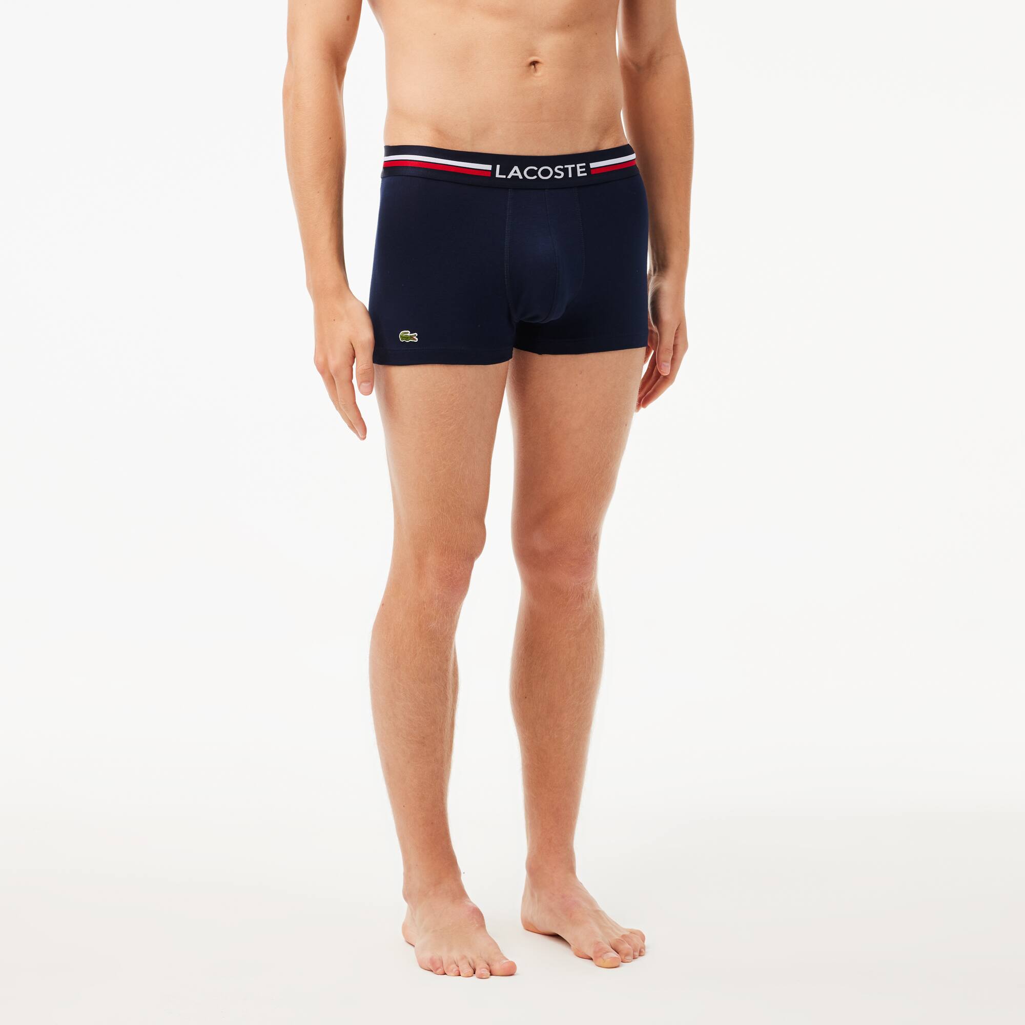 トランクス Lacoste Men's Boxer Brief 3-Pack 5H3389-031 Men's 3-Pack Microfiber Trunks - Underwear & Loungewear