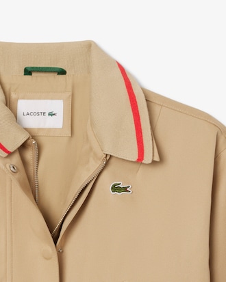 Women's Oversized Polo Collar Twill Jacket