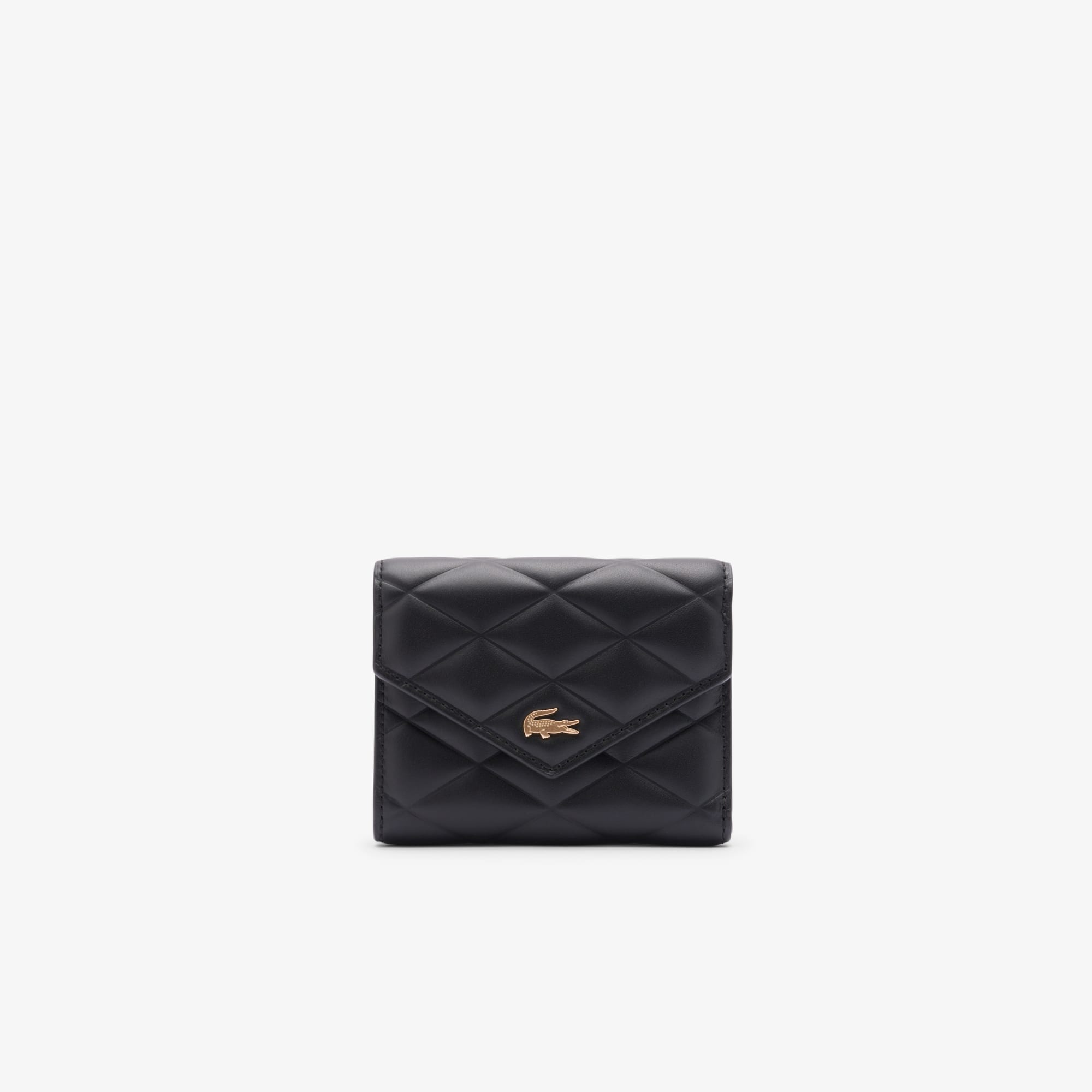 Lacoste Women's Crocodelle Leather Billfold - One Size In Black