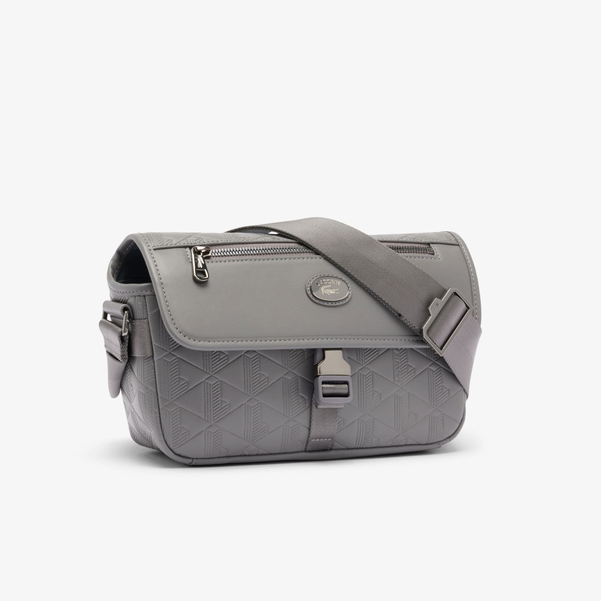 Small Monogram Leather Flap Satchel - Bags - New In 2026 | Lacoste