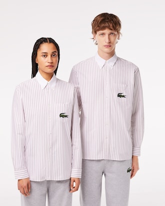 Camisa Oxford de corte relajado a rayas