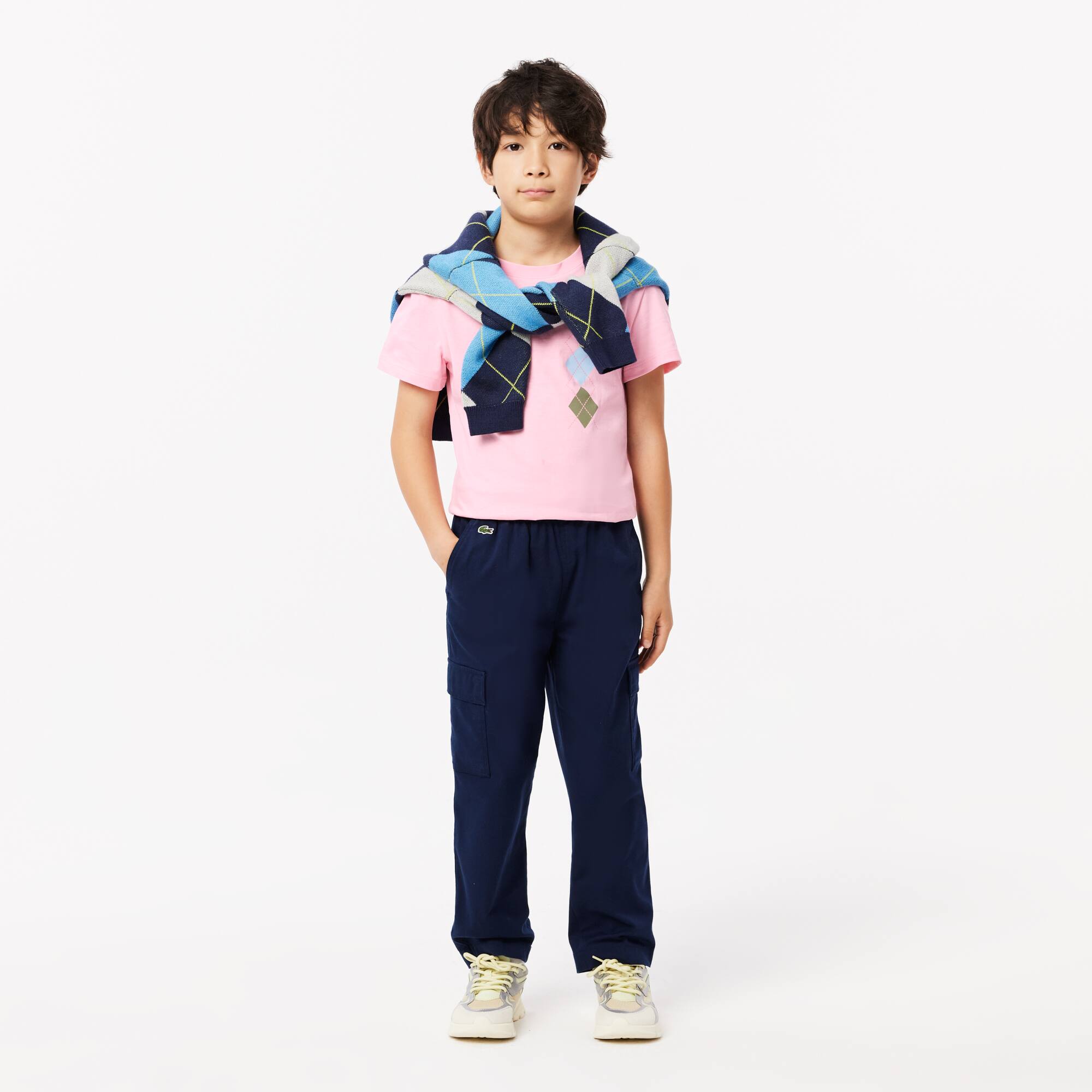 Kids' Argyle Print Cotton T-Shirt - T-Shirts & Tops - New In 2026