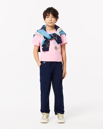 Kids' Argyle Print Cotton T-Shirt