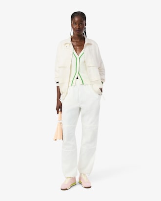 Oversized Linen Blend Track Jacket
