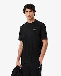 T-shirt &agrave; col rond Lacoste SPORT en coton m&eacute;lang&eacute; respirant