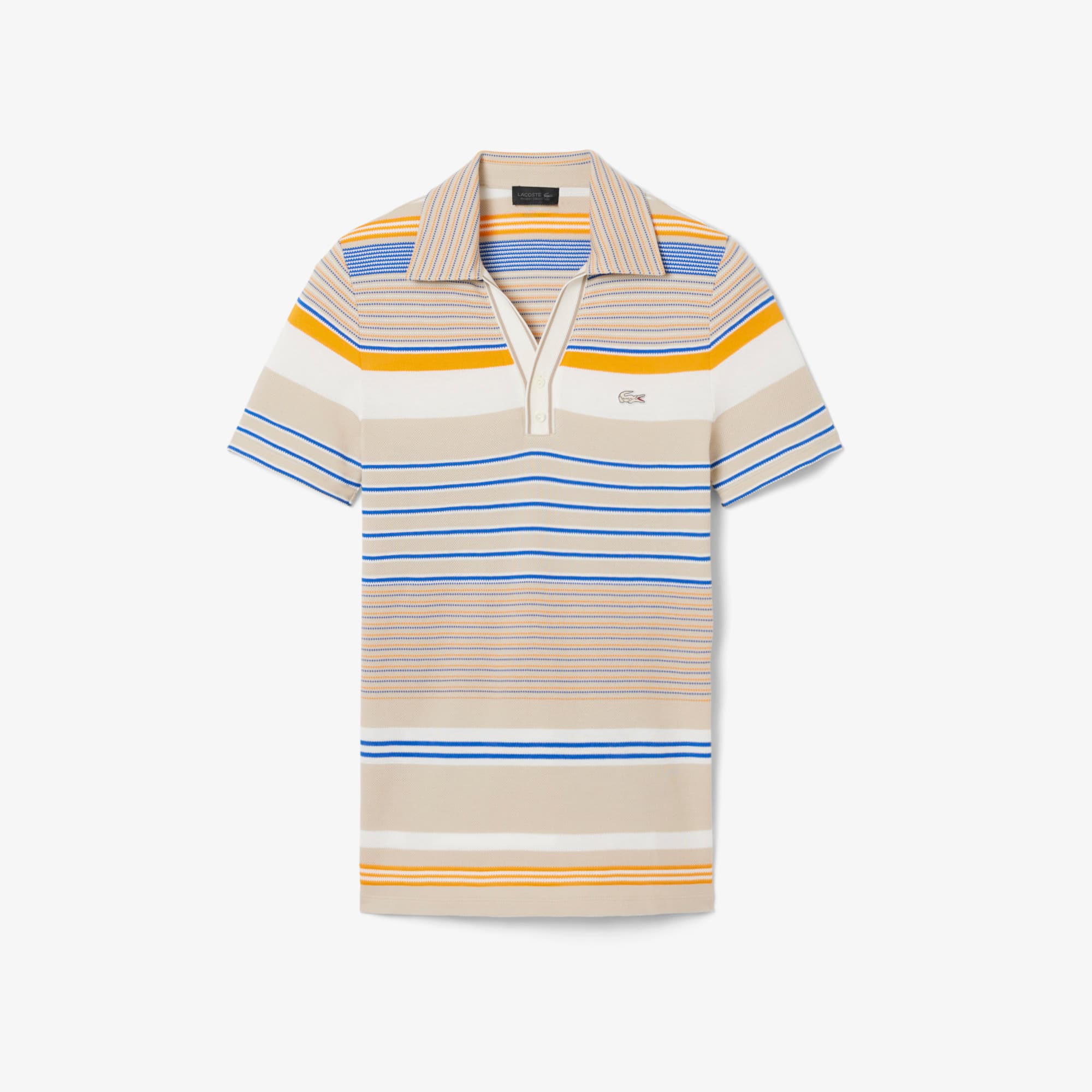 Runway Slim Fit Striped Piqué Polo Shirt
