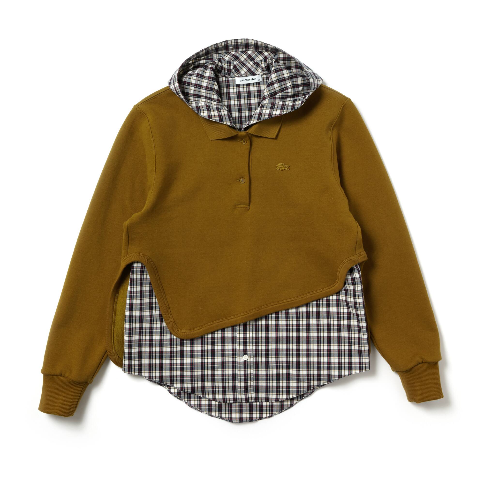 Women's Lacoste Fashion Show 2-in-1 Fleece And Check Poplin Polo