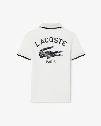 Boys' Stripe Collar Petit Piqué Polo